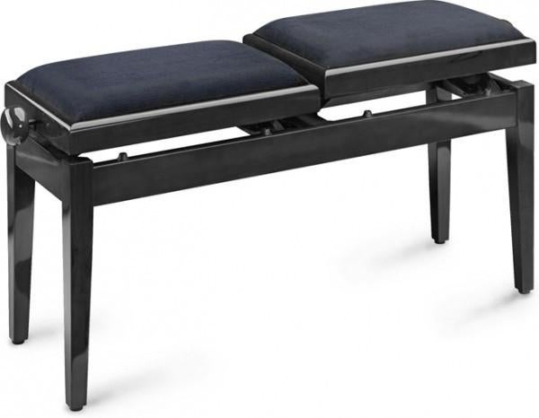 Stagg Black Polish Double Adj. Piano Bench Velvet