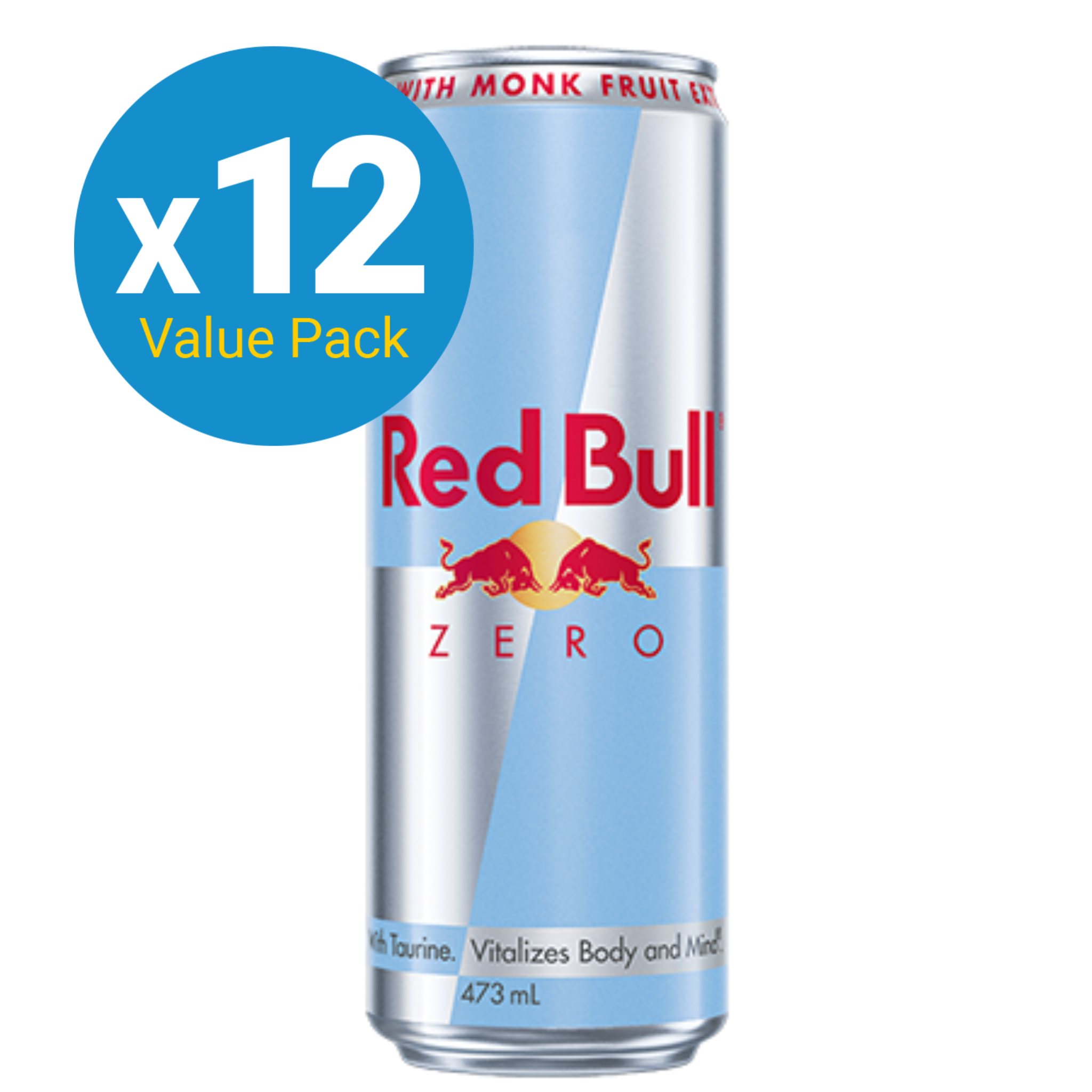 Red Bull Energy Drink Can - Zero Sugar Free 473ml (12 Pack)
