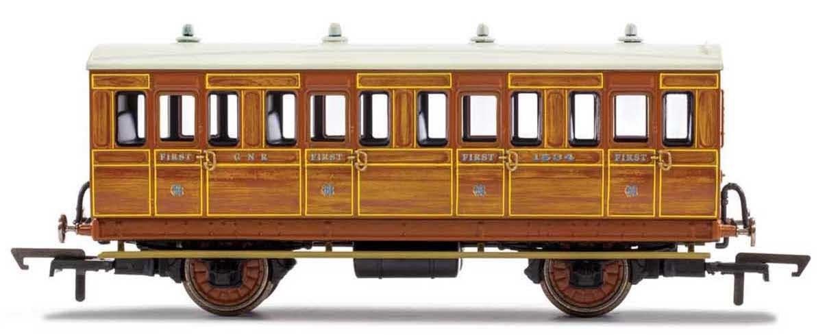 Hornby: GNR 4 Wheel Coach, 1st Class Fitted Lights 1534 - Era 2
