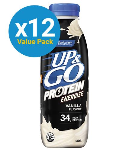 Up&Go: Protein Energize Bottle - Vanilla 500ml (12 Pack)