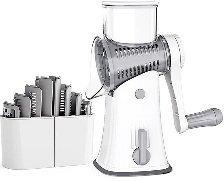 Hand-Cranked Rotary Drum Vegetable Cutter with 5 Blades