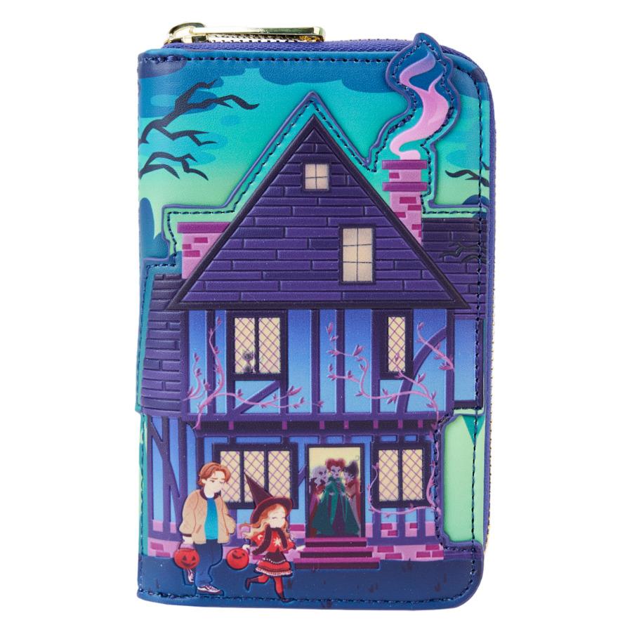 Loungefly: Hocus Pocus - Sanderson Sisters' House Glow Zip Around Wallet in Blue, Green, Purple, Navy (Men's)