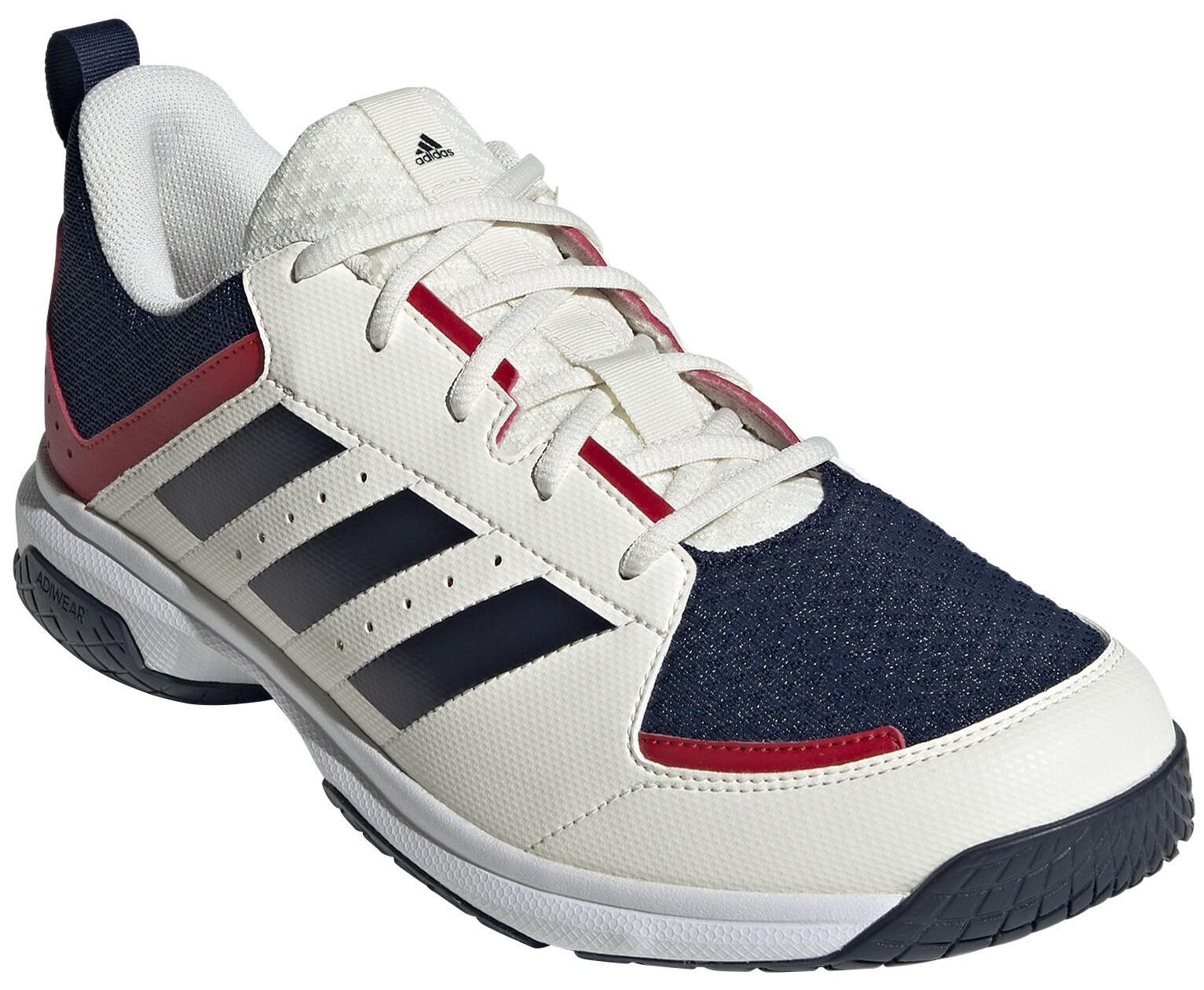 Adidas Ligra 7 Indoor Shoes - White / Navy / Red - US Men's Size 11