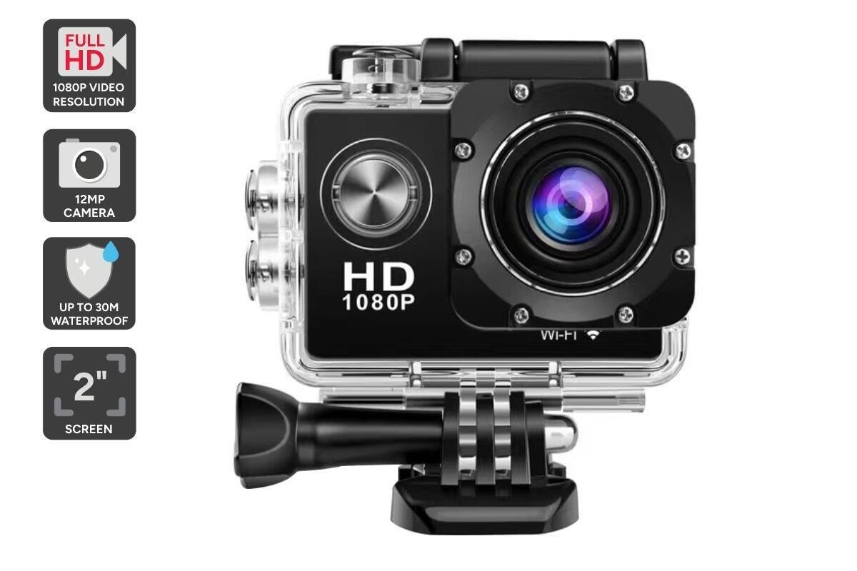 Kogan 1080P Wi-Fi Action Camera with Waterproof Case