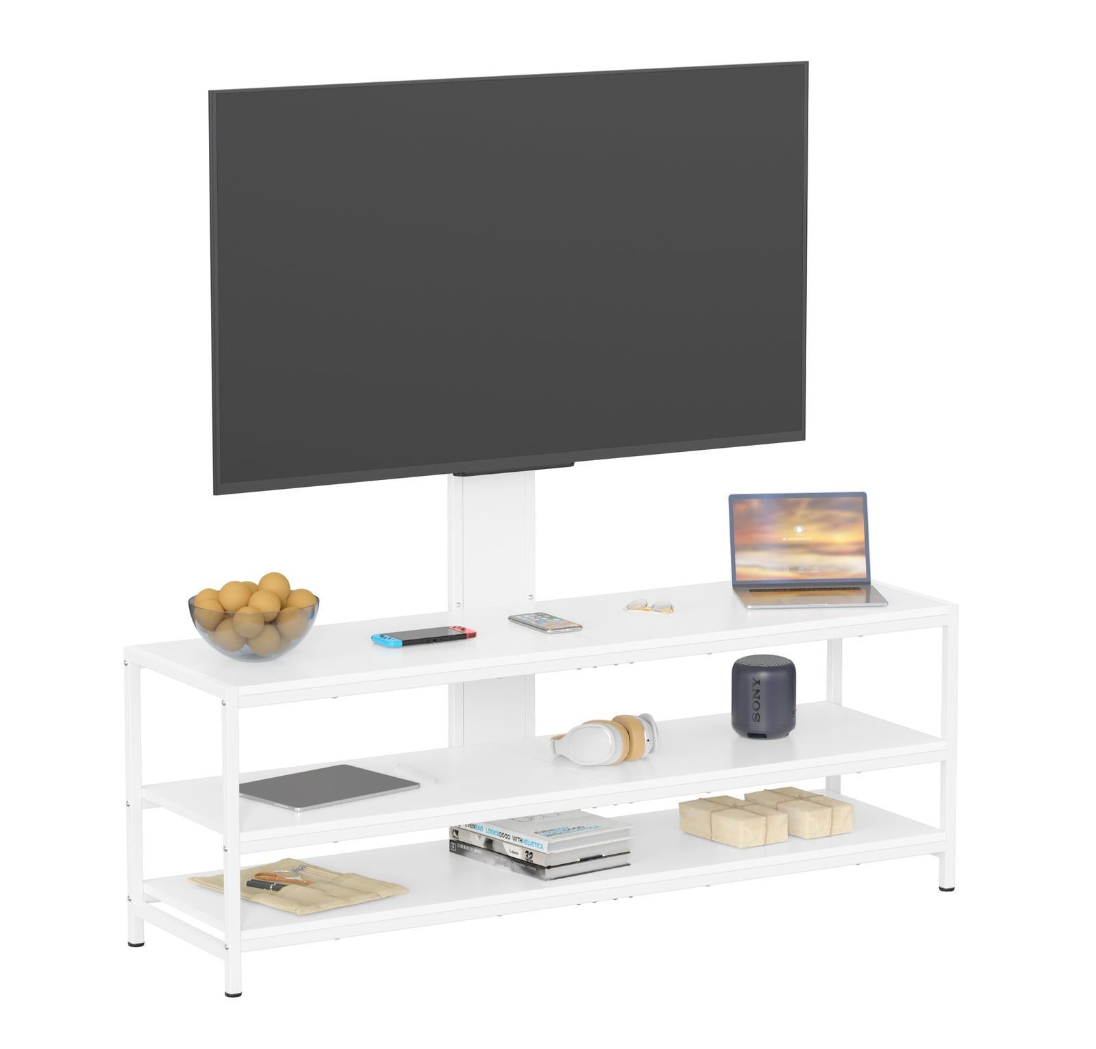 Fraser Country 3-Tier Medium TV Stand Entertainment Center For Screen Size 37"-70" - White