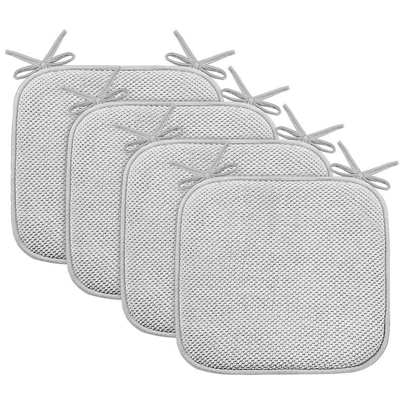 COMFEYA 4-Pack Memory Foam Chair Cushions - Grey