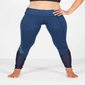 Rose Road: Panel Leggings - Navy With Logo - X Small (Women's)