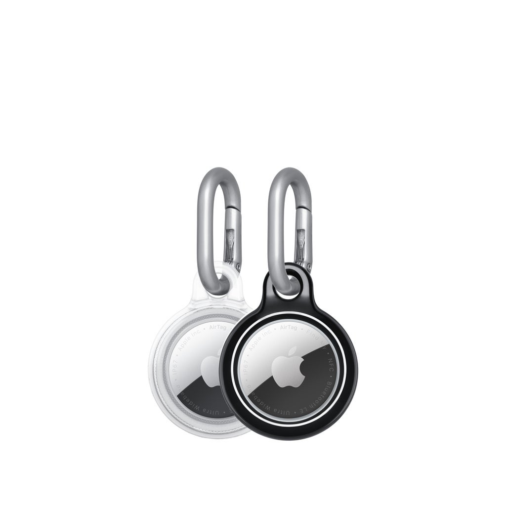 Tech21 EvoPop Case for AirTag (2 pack) – Black & Clear