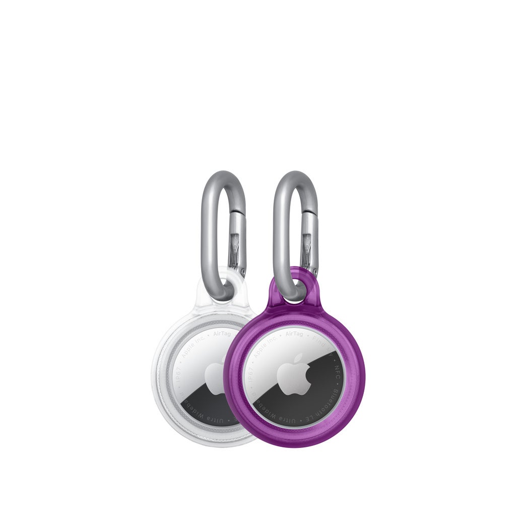 Tech21 EvoPop Case for AirTag (2 pack) – Dark Red & Clear