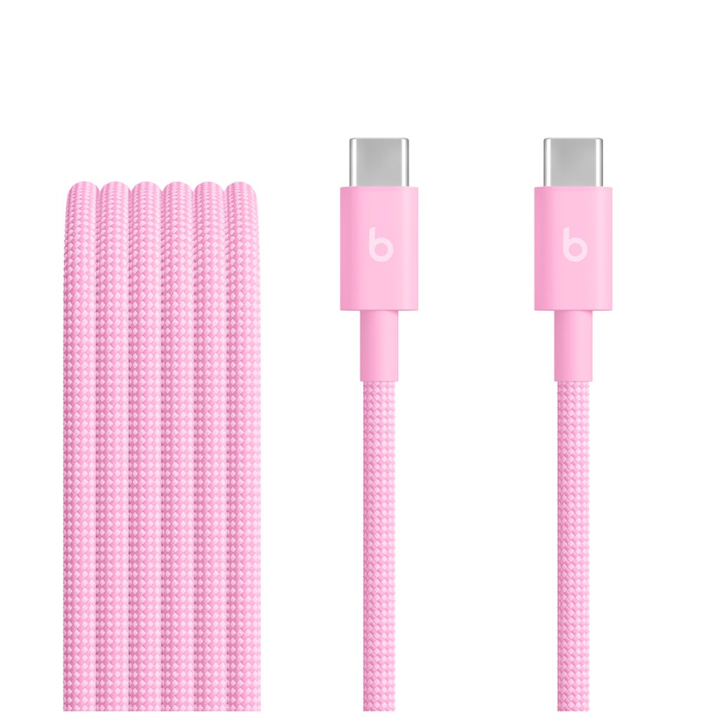 Beats USB‑C to USB‑C Woven Cable (1.5 m / 5 ft.) – Power Pink