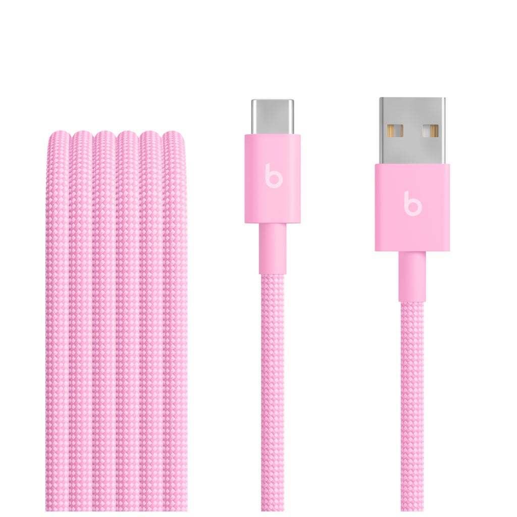 Beats USB-A to USB-C Woven Cable (1.5 m / 5 ft.) – Power Pink