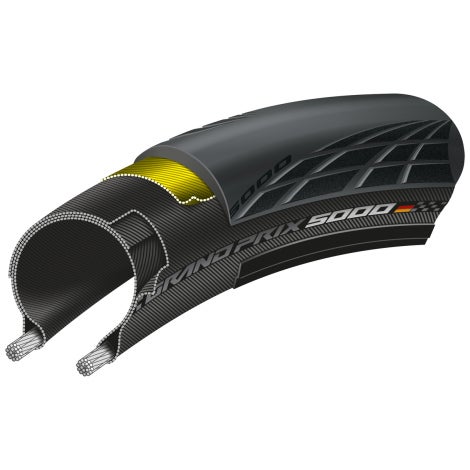 Continental GP5000 Folding Clincher Road Tyre - 700c - Black / 700c / 23mm / Folding / Clincher
