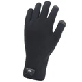 Sealskinz Waterproof All Weather Ultra Grip Knitted Gloves - Black / Large