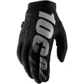 100% Brisker Cold Weather Youth Gloves - Black / Grey / Medium