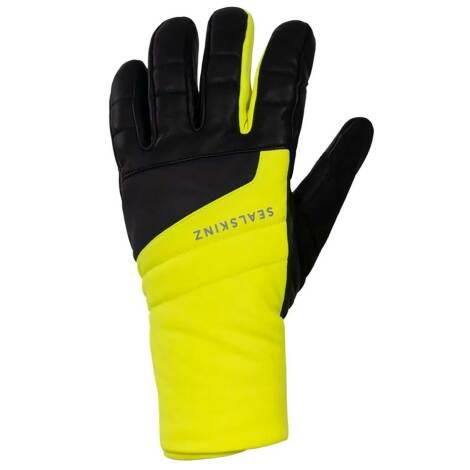 Sealskinz Waterproof Extreme Cold Weather Insulated Gauntlet - Neon Yellow / Black / Medium / Full Finger