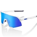 100% S3 Sunglasses HiPER Mirror Lens - Matt White / HiPER Blue Multilayer / Mirror Lens
