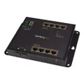 Industrial 8 Port Gigabit PoE+ Switch with 2 SFP MSA Slots, 30W, Layer/L2 Switch Hardened GbE, Managed Network Switch 10 ports