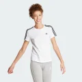 adidas Essentials Slim 3-Stripes Tee Lifestyle S/S Women White / Black