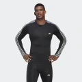 adidas Techfit 3-Stripes Training Long Sleeve Tee Gym & Training,Training S/S Men Black