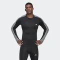 adidas Techfit 3-Stripes Training Long Sleeve Tee Gym & Training,Training M/S Men Black