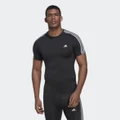 adidas Techfit 3-Stripes Training Tee Gym & Training,Training M/S Men Black