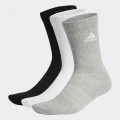 adidas Cushioned Crew Socks 3 Pairs Basketball,Lifestyle KS,KM,KL,KXL,KXXL,XS,S,M,L,XL,XXL Unisex Grey / White / Black
