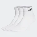 adidas Cushioned Sportswear Ankle Socks 3 Pairs Basketball,Lifestyle KXL Unisex White / Black