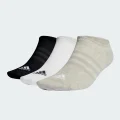 adidas Thin and Light No-Show Socks 3 Pairs Lifestyle KXL,KXXL,XS,S,M,L,XL Unisex Grey / White / Black