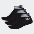 adidas Island Club Trefoil Ankle Socks 3 Pairs Lifestyle 2730 Unisex Black / White