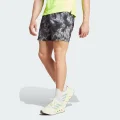 adidas Own the Run Allover Print Shorts Running XS 7" Men White / Black / Grey