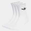adidas Trefoil Cushion Crew Socks 3 Pairs Lifestyle XS Unisex White