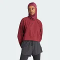 adidas Power AEROREADY Crop Cover-Up Sweatshirt Training 2XS Women Shadow Red / Black