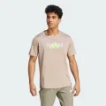 adidas Designed for Movement Graphic Workout Tee Training A/2XS Men Wonder Beige / Black