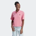 adidas Scribble Embroidery Polo Shirt Lifestyle 2XL Women Pink Fusion / Black