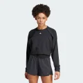 adidas Power AEROREADY Crop Cover-Up Sweatshirt Training A/2XS Women Black / White