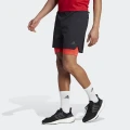 adidas Power Workout Two-in-One Shorts Training XS 5" Men Black / Red / Black
