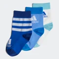 adidas Graphic Socks 3 Pairs Lifestyle KM,KL,KXL,KXXL,XS,S,M,L Kids Royal Blue / Blue Fusion / White
