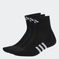 adidas Performance Cushioned Mid-Cut Socks 3 Pairs Training KXL,KXXL,XS,S,M,L,XL Unisex Black / Black