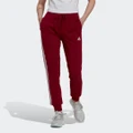 adidas Essentials Single Jersey 3-Stripes Pants Lifestyle A/2XL Women Burgundy / White