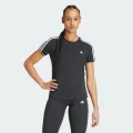 adidas Essentials Slim 3-Stripes Tee Lifestyle A/2XL Women Black / White