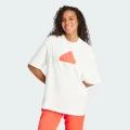 adidas Future Icons Badge of Sport Boyfriend Tee Lifestyle A/S Women Off White / Red