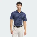 adidas Go-To Printed Mesh Polo Shirt Golf A/M Men Collegiate Blue