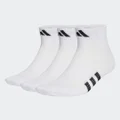 adidas Performance Light Mid-Cut Socks 3 Pairs Training KXL,KXXL,XS,S,M,L,XL Unisex White / White