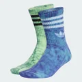 adidas Tie Dye Socks 2 Pairs Lifestyle KXXL,XS,S,M,L,XL Unisex Preloved Blue / Night Flash / Semi Green Spark