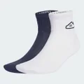 adidas Ankle Socks 2 Pairs Basketball,Lifestyle KL Unisex White / Shadow Blue