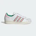 adidas Superstar Shoes Lifestyle 3 UK Women White / Pink / Semi Court Green