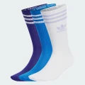 adidas Mid Cut Crew Socks 3 Pairs Lifestyle KXXL Unisex Blue Bird / Energy Ink / White