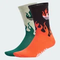 adidas Flames Crew Socks 2 Pairs Lifestyle KXXL Unisex Black / Red / Halo Green