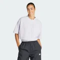 adidas Sportswear Resort Graphic Crop Half-Zip Tee Lifestyle XL Women Silver Dawn