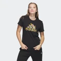 adidas Floral Badge of Sport Graphic Tee Lifestyle 2XS Women Black